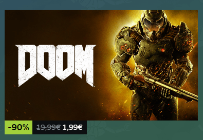  Cover art of DOOM (2016) featuring the Doom Slayer in battle armor, holding a shotgun with flames in the background.