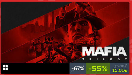 Cover art of Mafia Trilogy featuring the three main characters from each game in the series with a noir-style backdrop.