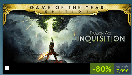 Cover art of Dragon Age: Inquisition featuring the Inquisitor casting a powerful spell against a dragon.