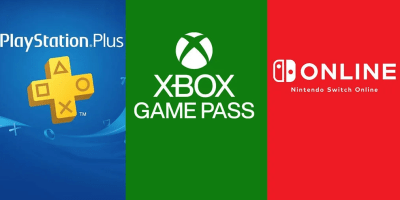 Logos of PlayStation Plus, Xbox Game Pass, and Nintendo Switch Online side by side.