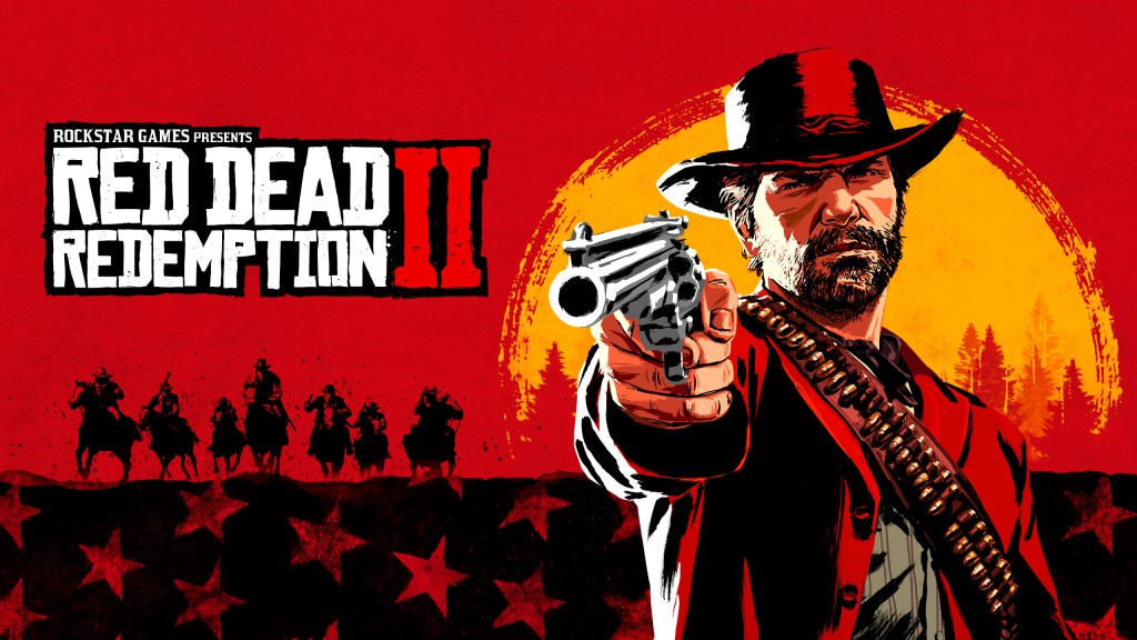 Red Dead Redemption 2 cover art featuring Arthur Morgan in the Wild West with a revolver