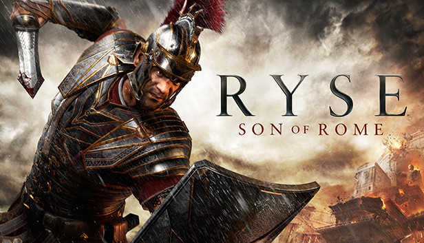 Ryse Son of Rome video game cover showing a Roman soldier in battle armor with sword and shield